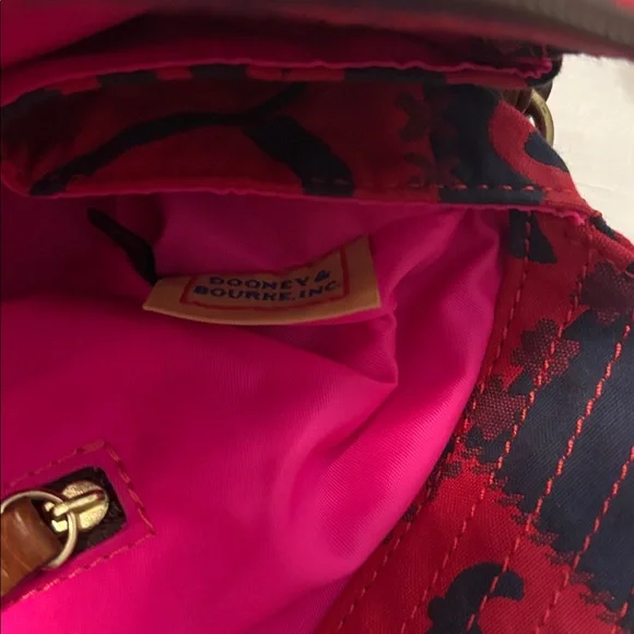 VTG Dooney & Bourke Red & Blue novelty canvas patchwork shoulder handbag NWT - Picture 7 of 15